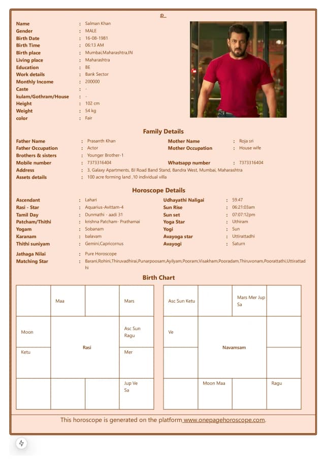 sample bio data template 1