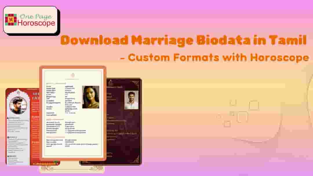 Marriage biodata with jathagam